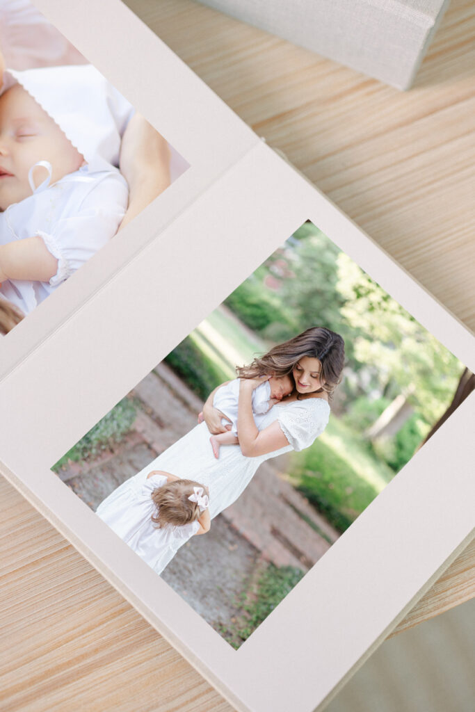 Professional photography investment shown through printed family photo album by Lindsay O'Quinn Photography
