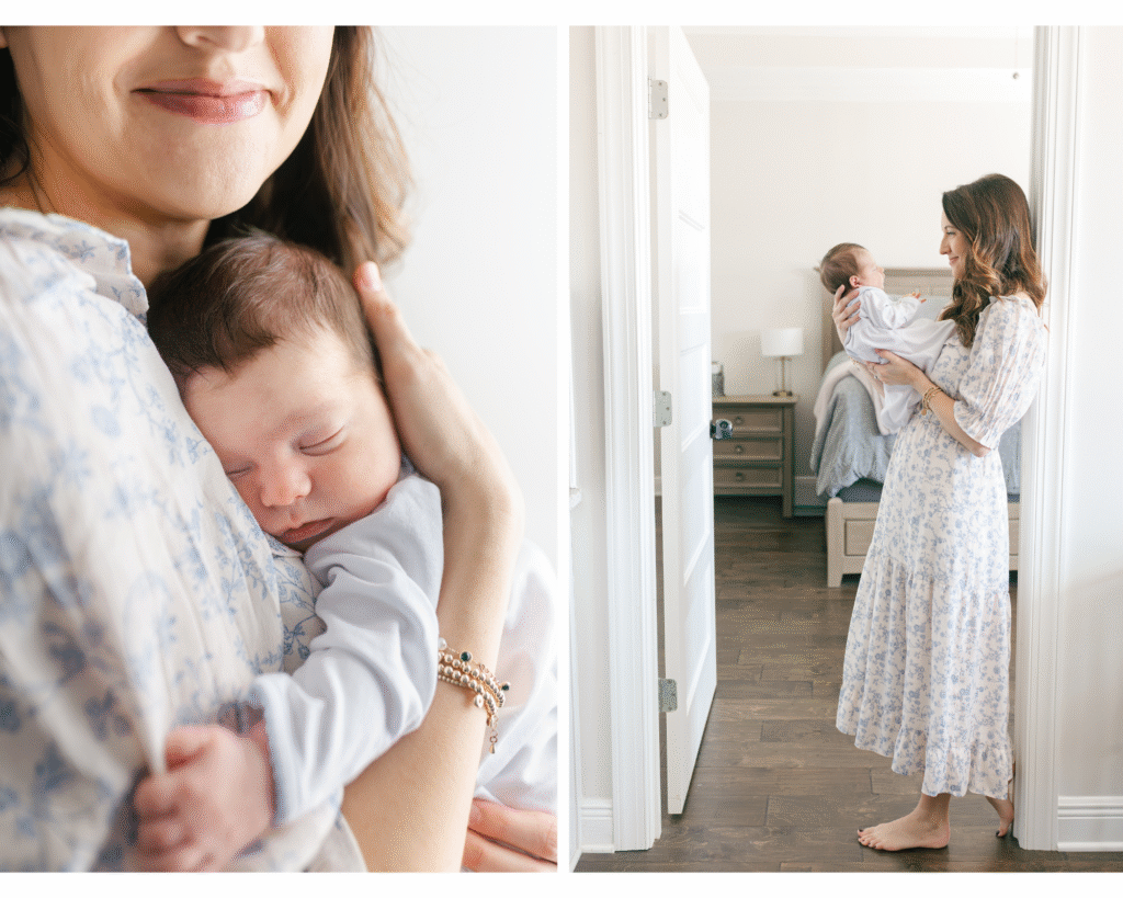 Newborn baby during an in-home First Year membership session with Lindsay O'Quinn Photography
